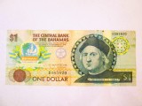 Rara! Bahamas 1 Dollar 1992 UNC,bancnota comemorativa 500 de ani de descoperirea Americii,cel mai mic pret