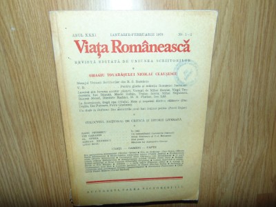 Revista Viata Romaneasca nr:1-2 anul 1978 -Omagiu Tovarasului Nicolae Ceausescu foto