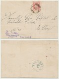 Romania 1868 timbru Carol I cu favoriti 18 bani nuanta rara plic colectia Odor
