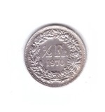 Moneda Elvetia 1/2 franc 1970, stare buna, curata