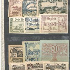 AUSTRIA.1919/20 Colectie BANI DE URGENTA NOTGELD 208 buc. bancnote