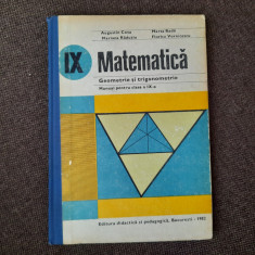 MATEMATICA Geometrie Si Trigonometrie Manual Pentru Clasa A IX -Augustin Cota