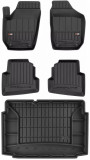 Set Covorase Auto Cauciuc Negro Volkswagen Polo 4 9N 2002-2009 Pro Line Tip Tavita 3D 3D407220 + Tavita Portbagaj Negro Volkswagen Polo 4 9N 2001-2009