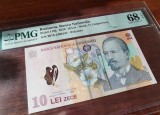 Bancnota 10 lei 2020, PMG 68EPQ
