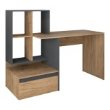 Cumpara ieftin Birou DTD stejar artisan gri grafit Nereo 145x52x111.6 cm