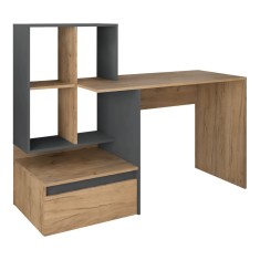Birou DTD stejar artisan gri grafit Nereo 145x52x111.6 cm