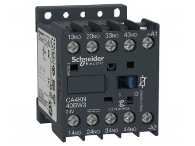 Contactor 4P NO 24VDC 10A DIN CA4KN40BW3 foto