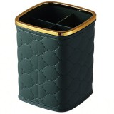 Organizator Suport Elegant Pufo Luxury Style pentru Ustensile Machiaj sau Periute de Dinti - Design Modern, Verde