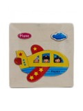 Puzzle din lemn 15x15 cm - Avion, 7Toys