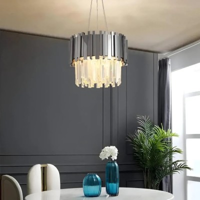 Candelabru Cristal BLOIS Eleganza 8xE14, Diametru 49cm, Argintiu, Inaltime Reglabila ModernLight Concept foto
