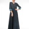 Fusta lunga clos turquoise cu buline