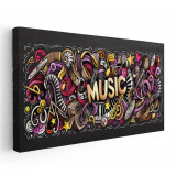 Tablou poster design instrumente muzicale 2143 Tablou canvas pe panza CU RAMA 60x120 cm