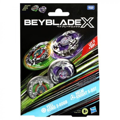 BEYBLADE X PACHET DUO YELL KONG 3-60GB SI HELM KNIGHT 5-80T foto