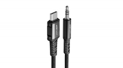 Cablu audio Acefast USB tip C - mufă mini jack de 3,5 mm (fișă) 1,2 m, AUX, negru (C1-08-C-3,5 mm-negru) foto