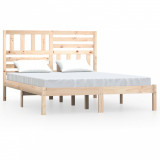 Cumpara ieftin Cadru de pat dublu, 135x190 cm, lemn masiv de pin