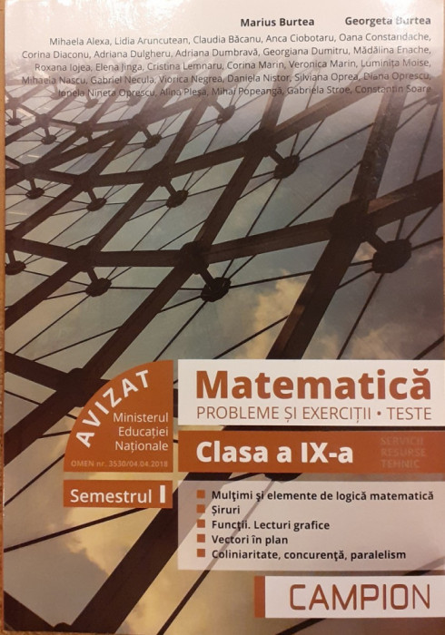 Matematica Clasa a IX-a Probleme si exercitii, teste