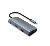 Adaptor 9 in 1 IKATAK, USB-C la HDMI 4k 30HZ, 2 X USB-A, audio, TF/SD, USB-C, VGA, LAN RJ45, compatibil Apple Macbook Air si Apple Macbook Pro