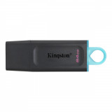 Cumpara ieftin Memorie USB 3.2 Gen 1, 64 Gb, Kingston DataTraveler Exodia, cu capac, negru cu albastru