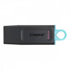 Memorie USB 3.2 Gen 1, 64 Gb, Kingston DataTraveler Exodia, cu capac, negru cu albastru