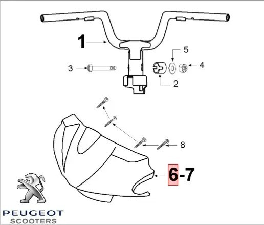 Carena superioara ghidon originala Peugeot Vivacity - Vivacity 2 2T 50-100cc (neagra)