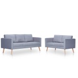 Cumpara ieftin Set canapele cu 2 locuri si 3 locuri, textil, gri deschis