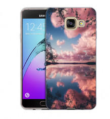 Husa Samsung Galaxy A3 2017 A320 Silicon Gel Tpu Model Pink Clouds foto