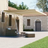 VidaXL Copertină retractabilă manual, crem, 400x300 cm