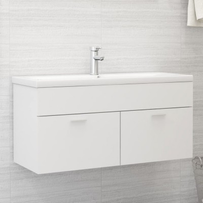 vidaXL Dulap cu chiuvetă &amp;icirc;ncorporată, alb, lemn prelucrat 3070847 foto
