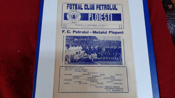 program Petrolul Pl. - Metalul Plopeni