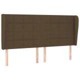 Cumpara ieftin Tablie de pat cu aripioare maro inchis 163x23x118/128 cm textil