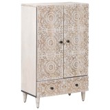 vidaXL Șifonier &Icirc;nalt Alb 60 x 33,5 x 100 cm Lemn de mango solid 4018398