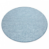 Covor sisal Loft 21198 Boho cerc fildeş argintiu albastru, cerc 120 cm, Rotund