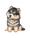 Cumpara ieftin Sticker decorativ Alaskan Malamut, Gri, 70 cm, 5545ST, Oem
