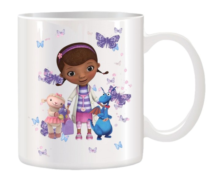 Cana alba personalizata cu Doctorita Plusica, Disney, INOVATIX®. 330ml ...