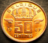 Moneda 50 CENTIMES - BELGIA, anul 1987 * cod 3333, Europa