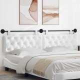 vidaXL Tăblie de pat suspendată Cu lumină LED Alb Țesătură 3424718