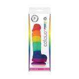 Colours Pride Edition - Dildo Realist din Silicon cu Culorile Curcubeului, 17,5 cm, Orion