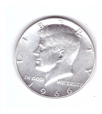 Moneda SUA 1/2 dollar/dolar 1966, stare buna, curata foto