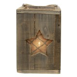 Cumpara ieftin Set 2 suporturi lumanari lemn maro 19x19x28 cm