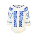 Bluza dama tip ie R 25, marime 3XL, alb/albastru azur