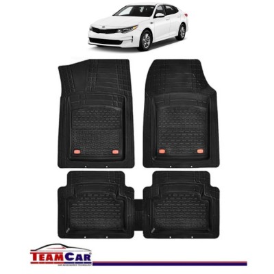 Covorase Auto TeamCar&amp;reg; Kia Optima JF (2015-2020) - Negru - Cauciuc Rezistent Tip Tavita foto