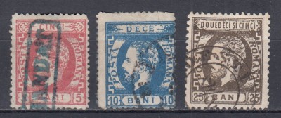 ROMANIA1872 LP 35 LP 36 LP 37 REGELE CAROL I CU BARBA SERIA DANTELATA STAMPILATA foto