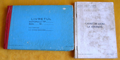 Tipizate rare aviatie militara RSR Livretul motorului &amp;amp; Carnet de lucru aeronava foto