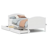 Cumpara ieftin Cadru pat fara saltea, alb, 90x190 cm, lemn masiv de pin