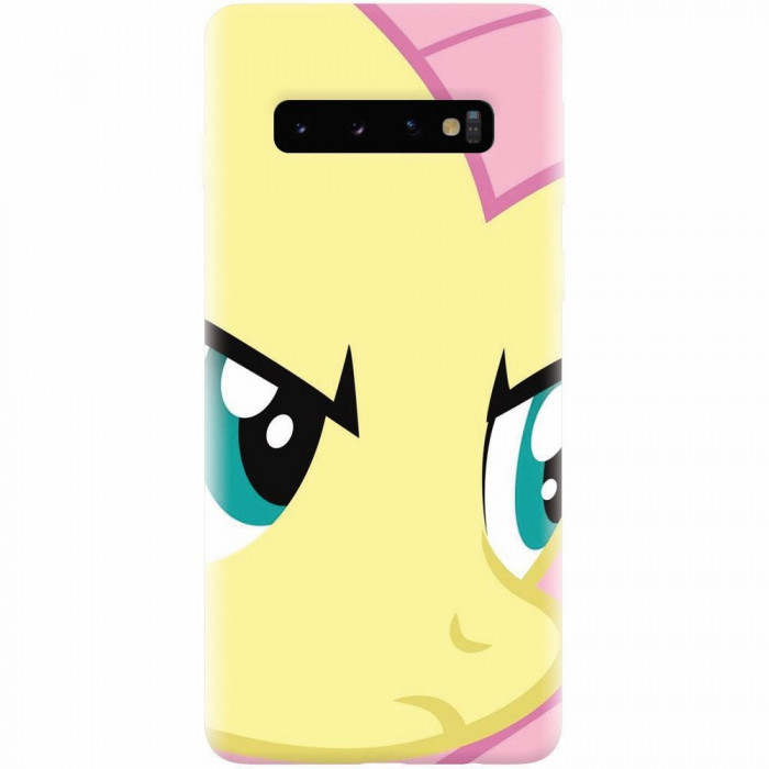 Husa silicon pentru Samsung Galaxy S10 Plus, Close Up Fluttershy My Little Pony Friendship Is Magic