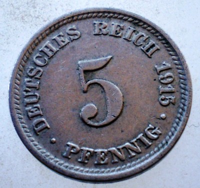 1.281 GERMANIA WWI 5 PFENNIG 1915 D foto