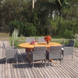 Cumpara ieftin Gossi set mobilier de gradina, 7 piese, gri, poliratan