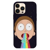 Husa compatibila cu Apple iPhone 12 Mini model Moonmen Morty, Silicon, TPU, Viceversa, Transparent, Carcasa