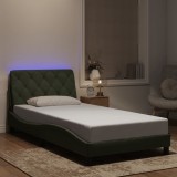 VidaXL Cadru de pat cu lumini LED, gri deschis, 100x200 cm, catifea