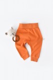 Pantaloni Bebe Unisex din bumbac organic Portocaliu BabyCosy (Marime: 3-6 Luni)